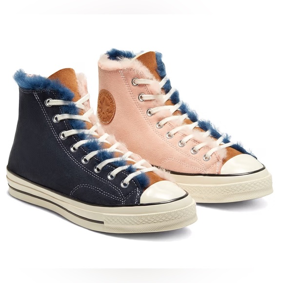 Unisex Shearling-Lined Suede Color-Split Chuck 70 Hi - Picture 2 of 15